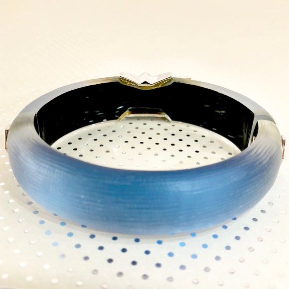 Alexis Bittar Blue Lucite Silver Star Bracelet - Picture 3 of 6